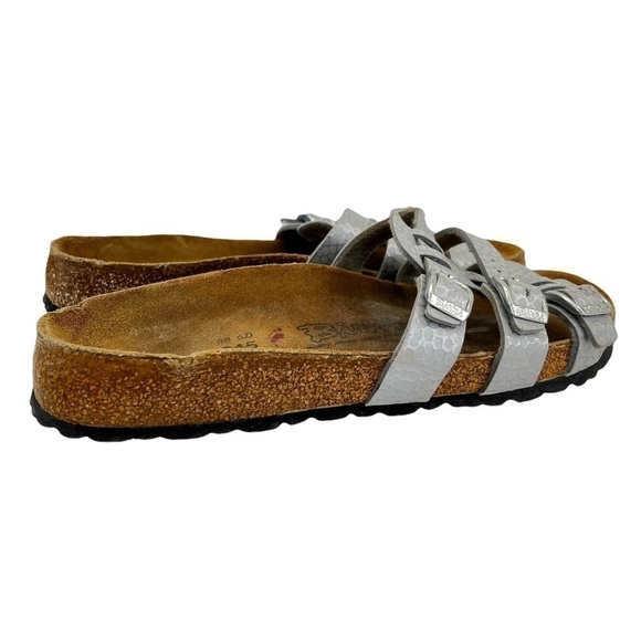 Birkenstock Birki’s Silver Printed Slip On Sandals - Picture 14 of 14